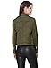 Allegra K Women Short Soft Zip Up Faux Suede Biker Moto Jacket Small Olive Green