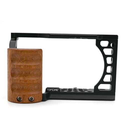 Topcine �J�����P�[�W �ؐ��n���h�O���b�v�t�� Sony Alpha A6400 A6300 A6000 A6100 �J�����Ή� �R�[���h�V���[�A�n���h���ʒu���ߌ��A������ 1/4" 3/8" �l�W���t�� �ʐ^ �r�f�I�u���O �B�e���O