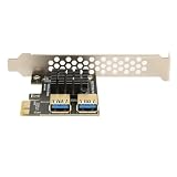 SIXRUN PCIe 1 auf 2 Riser-Karte, ASM1182E Chipsatz (Black)
