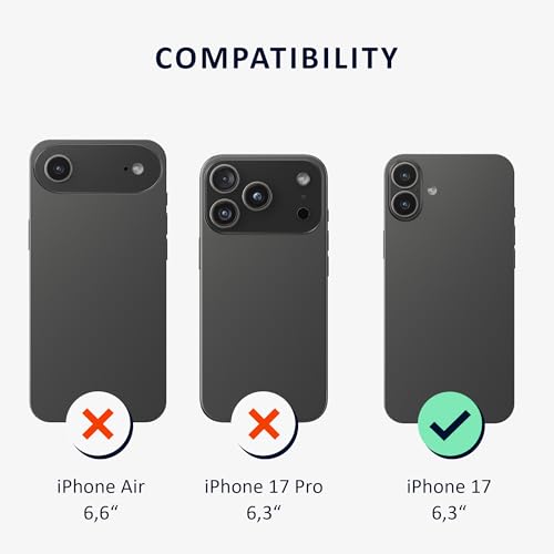 Image of kalibri Case Compatible with Apple iPhone 17 - Case Smooth Genuine Leather Hard Case Anti Slip Cover - Black