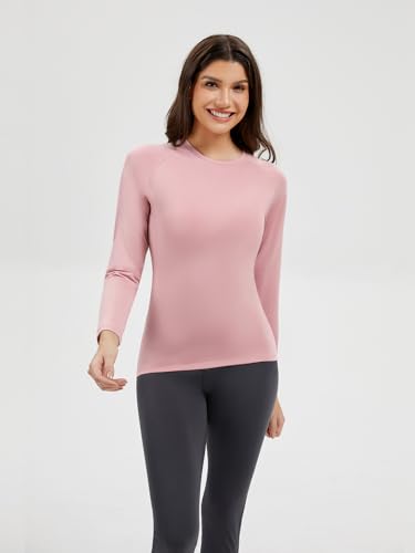 Orrfreer 3 Pack Thermal Base Layer Women Fleece Long Sleeve Compression Shirts Ladies Thermal Tops for Running Ski Hiking Black/Charcoal/Pink XL - Image 2