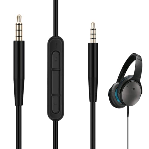 Cavo audio di ricambio da 3,5 mm a 2,5 mm compatibile con Bose 700 Quietcomfort QC25 QC35 QC35II QC45 Cuffie 700 JBL Tune 760NC 750BTNC con microfono e controllo del volume, suono ad alta fedeltà