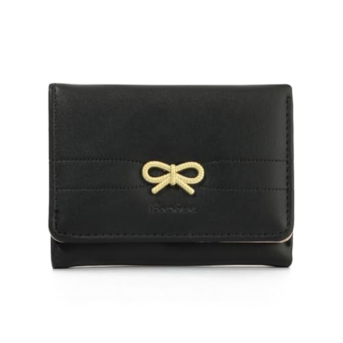 KUANG! Women Fashion Wallets Girls Cute Bow Small Wallet Aesthetic Card Holder ID Window Purse