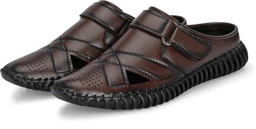 Image of KASTAVA KS 102X Comfortable Premium Synthetic Casual Sandals | Adjust Velcro Closure | Lightweight Everyday Wear Sandals for Men