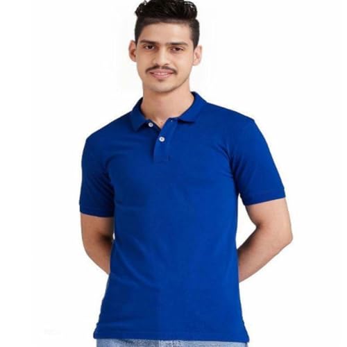 Polo anti transpiration homme bleu piqué taille M