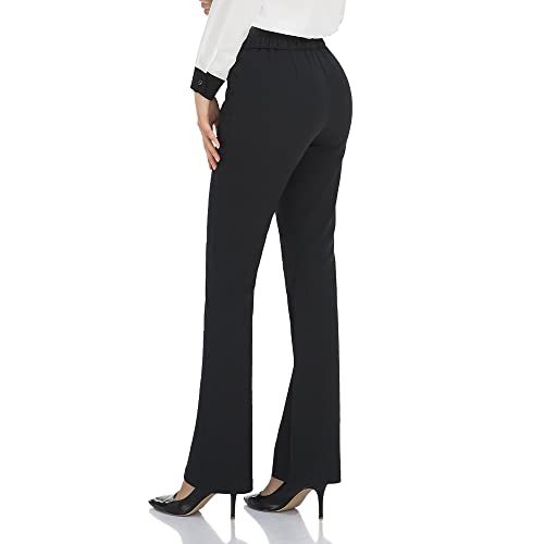 Agenlulu High Waisted Dress Pants For Women Bootcut Elastic Waist Pull On Black Work Slacks For Women Business Casual Trendy #TOP2