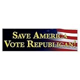CafePress Save America Vote Republican Sticker (Bumper) 10"x3" Rectangle Vinyl Bumper Sticker Car Decal