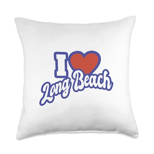 I Love Long Beach California Throw Pillow