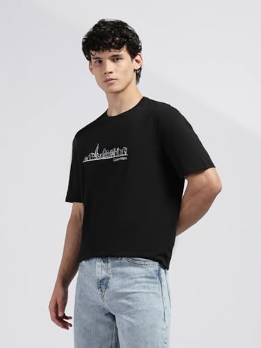 Image of Chest Graphic Regular Fit Cotton T-Shirt