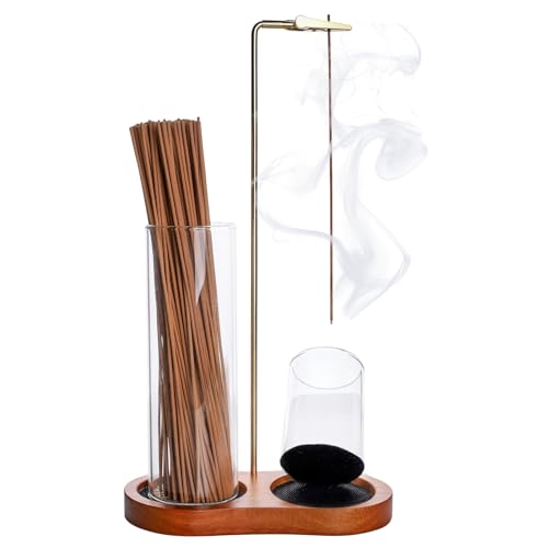 LIGOFLORA Incense Holder for Sticks with Adhesive-Backed Hook and Loop