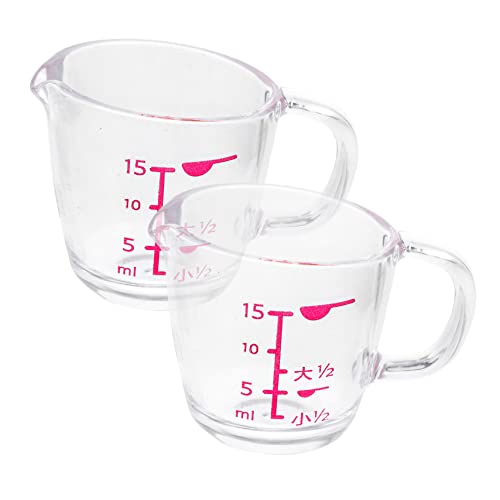 Amosfun 2pièces Lot De Tasses à Mesurer Avec Échelle Tasses Graduées De Cuisine It Résistantes Chaleur Petites Doseuses Domestiques