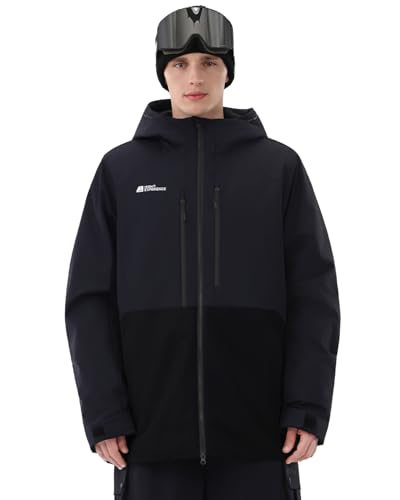 3l Coat Baggy Waterproof Windproof Warm Insulated Snow Winter Hooded (us, Alpha, Large, Regular, Regular, Navy Blue Black)