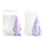 gotyou 2 Piezas Molde de vela de Papá Noel, Molde de silicona 3D para velas enanas formas de jabón, Molde de Vela de Navidad, Molde de jabón de Navidad en 3D para Hacer Velas Chocolate Jabón