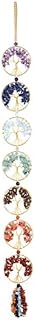 Jovivi 7 Chakra Crystals Tree of life Car Hanging Ornament Healing Stones Feng Shui Good Luck Home Window Wall Decoration Tumbled Gemstones Dowsing Crystal Pendulum Accessories Craft Gift