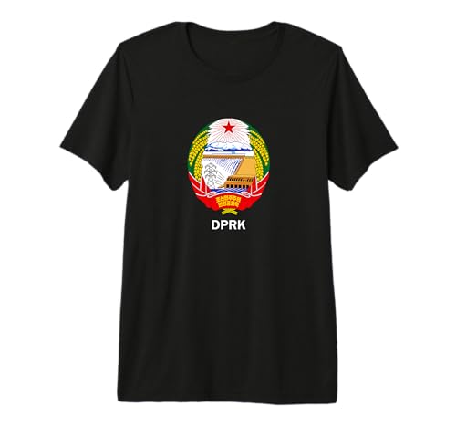 RPDC D.P.R.K. Corée du Nord Emblème de Pays Juche T-Shirt Haut de Gamme