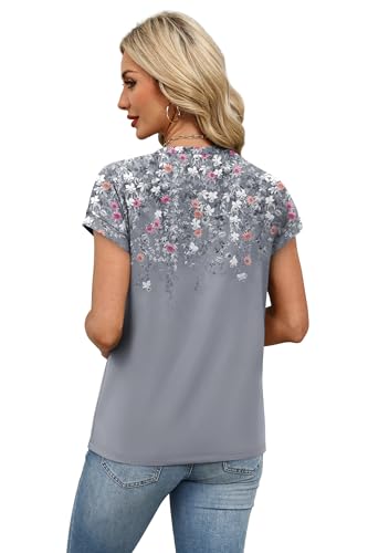 Image of Alaroo Womens Summer Tops Short Sleeve Shirts Crew Neck Tshirt Cute Trendy Tunic Blouses (S-3XL)