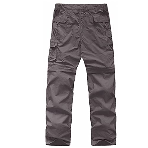 Kids' Cargo Pants, Boy's Casual Outdoor Quick Dry Waterproof Hiking Climbing Convertible Trousers #9016-Grey-M Gray #TOP1