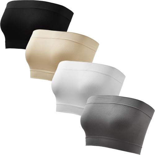 newnice Bandeau Bras for Women Strapless Bra No Padding Tube Tops Cleavage Cover Up for Clean Girl Chic & Easy Matching