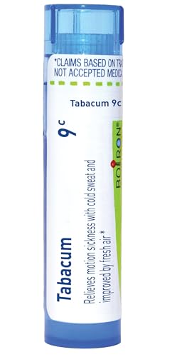 Boiron Tabacum 9C for Motion Sickness with Cold Sweat & Improved by Fresh Air - 80 Pellets