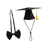 Sosoport ペット用帽子 ネク 犬 猫用 ドクターハット お誕生日 コスチューム パーティー 写真撮影 適用 黒 リユース可能