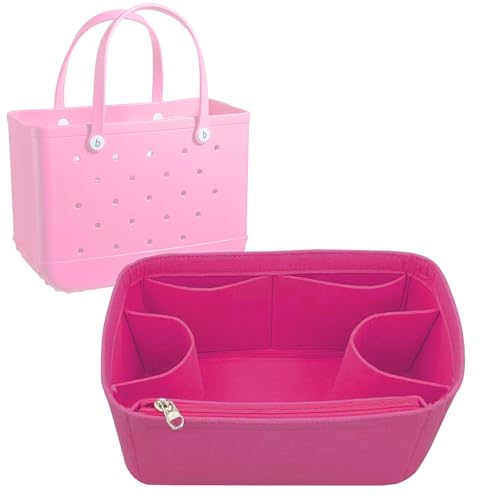 Lckaey Felt Organizer insert Accessories for bogg bag medium Storage Bag Purse for Bogg Bag divider 3018rose-M