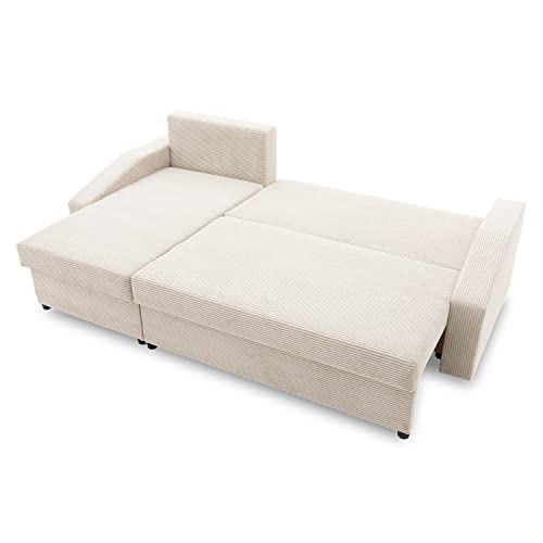 Ecksofa Dorma mit schlaffunktion, einfacher Aufbau, modernes Design, polstermöbel. Schlafcouch zum Wohnzimmer. Widerstandsfähiges, Minimalistisches Design (POSO 100)