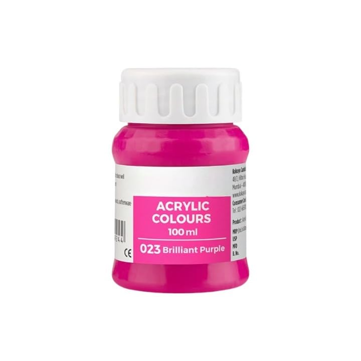 Image of Acrylic Colour (Fabric Colour) | 100 ml.- 100ml, Multi-Surface, Skin-Friendly & Vegan | (023 Brilliant Purple)