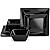 TP 12-Piece Dinnerware Set, Melamine Dishes Set with Bowls and Plates, Non-breakable Lightweight Dinner Service for 4 (Pure Black, Service for 4 (12pcs))