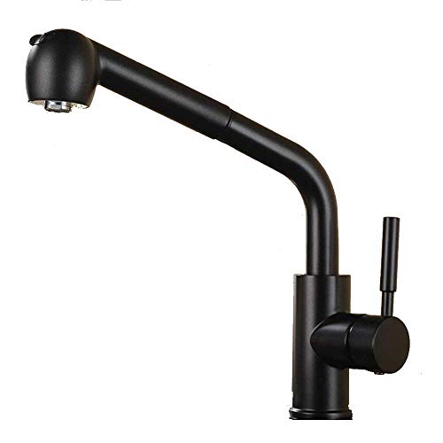 Robinet mitigeur de cuisine multifonction rotatif 360 avec douchette extractible laiton
