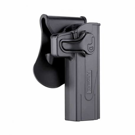 Pistolera Funda Pistola hi Capa rígida plástico Duro Color Negro con Pinza para pantalón o cintur