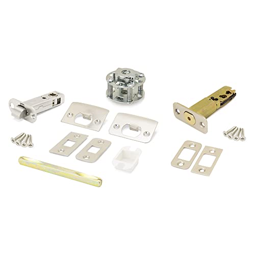 Royal Zinc Die-Cast Lever Set And Back Plates With Deadbolt For Entry Doors In Antique Nickel, 2-3/8” Backset, Right Hand #TOP2