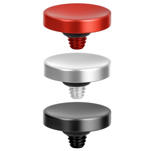3 Botones de Liberación Suave de Aleación de Aluminio, Superficie Cóncava Universal en Rojo Negro Plata