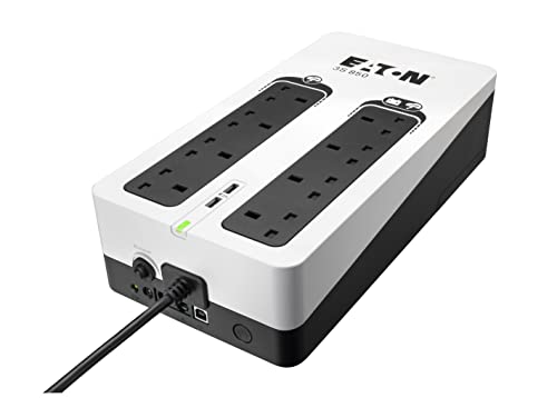 Eaton 3S 850B UPS - Off Line Uninterruptible Power Supply - 3S850B - 850VA (8 BS outlets, 2 USB...