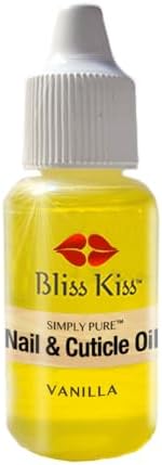 Bliss Kiss Simply Pure Nail and Cuticle Oil Dropper, Vanilla, 0.5 oz