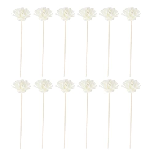 DECHOUS アロマスティックスティック ディフューザー スティック リードアロマスティック 模擬菊 アロマスティック リードディフューザースティック リードスティック ウッドスティック 寝室/リビング/洗面所 アロマテラピーアクセサリー 12個入