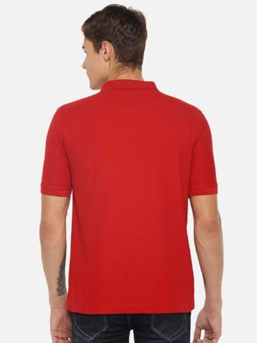 Image of Dollar Men's Pack of 1 Solid Cotton Blend Polo Neck T-Shirt