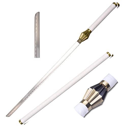 lkjad Handmade Katana Samurai Sword, Cosplay Anime Sword, Straight Version White