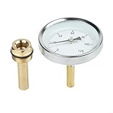 [Komplettes Set enthalten] – Kommt mit 1 x Bimetall-Thermometer (0–120 °C) und 1 x Messinghülse für sofortige Installation und Verwendung in Wasser-, Öl- oder Luftsystemen.