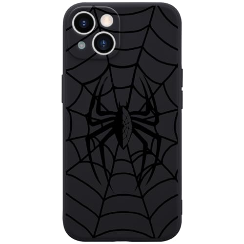 Étui pour téléphone Spider Noir iPhone 14 anti-choc silicone microfibre