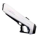 HAITUNYING 電動ウォーターガン パルス連続ウォーターガン、26フィート以上の超長距離、多数のアクセサリー、長持ちする範囲、高速連続発射、夏に欠かせない幸せなパートナー (b-1-白)