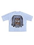 VIPWOLF Men's Cartoon Graphic Tee Shirts Y2K Short Sleeve Crew Neck Summer T-Shirt White Cartoon Printed Medium