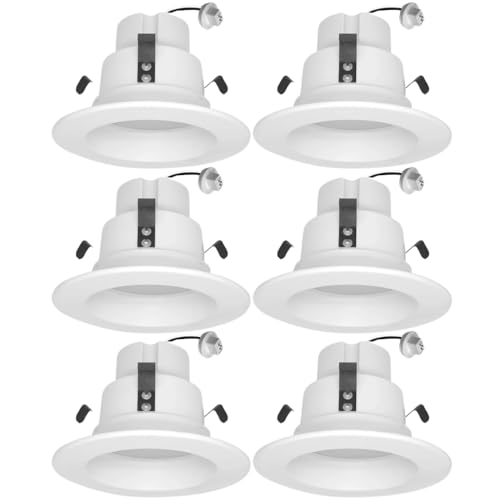 Shadid 4 Inch MR16 Retrofit LED Recessed Lighting, 5CCT Selectable 2700K/3000K/3500K/4000K/5000K, 10W 600LM, Dimmable Low Voltage LED Downlight, GU5.3 12V Recessed Light 75W Halogen Equal, 6 Pack