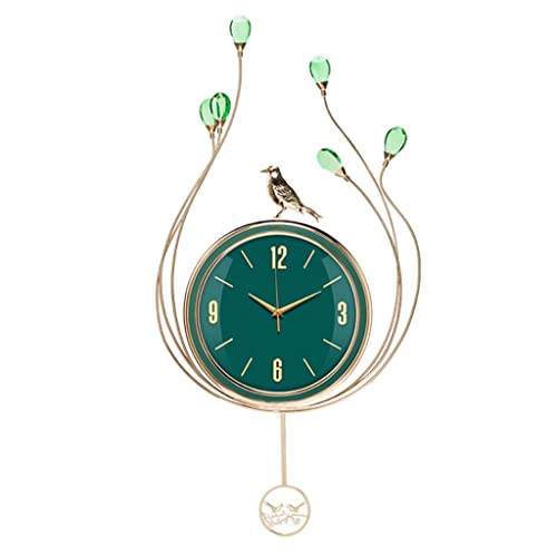 Horloge murale paon de luxe grand format silencieuse quartz
