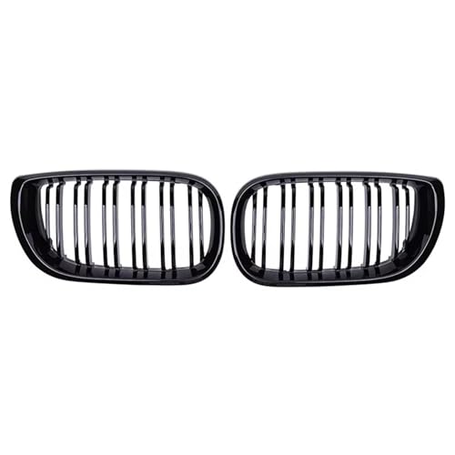 Calandre Avant BMW E46 Finition Noir Brillant Double Lamelle de Remplacement Haute Qualité