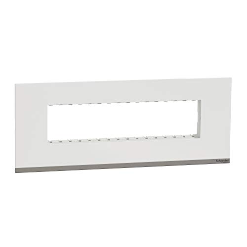 Image of Schneider electric Unica Pure-8M Plastic Surround & Gridplate, Lin, White (Pack of 5)