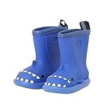[アイモハ] KIDS レインブーツ キッズ 子供 長靴 雨靴 子供用 男の子 女の子 可愛い イラスト 怪獣 シャーク サメ おしゃれ カラフル (ブルー, measurement_17_point_0_centimeters)