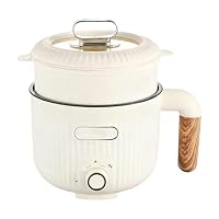 Hot Pot elettrico con vaporiera, padella elettrica 2 L, multicooker antiaderente portatile, mini pentola per zuppe veloce, pentola da viaggio, scodella per pasta, pentola elettrica, ideale per cucina