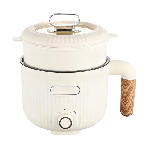 Hot Pot électrique avec cuiseur vapeur, poêle électrique de 2 l, multicuiseur portable, anti-adhésif, mini marmite rapide, pot de voyage, cuiseur à pâtes, casserole électrique, idéal pour la cuisine