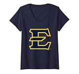 Womens East Tennessee State Buccaneers Icon Navy V-Neck T-Shirt