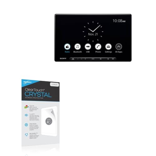 BoxWave Screen Protector Compatible with Sony XAV-AX8500 - ClearTouch Crystal (2-Pack), HD Film Skin - Shields from Scratches